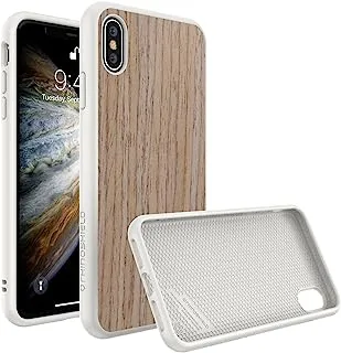 RhinoShield SolidSuit Phone Case for iPhone XS, Light Walnut/White