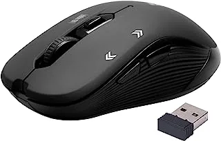 Promate Slider Optical Wireless Mouse with 6 Programmable Buttons, Black