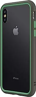 RhinoShield CrashGuard NX Bumper Case for iPhone XS Max with Frame and Rim, Graphite/Fern Green