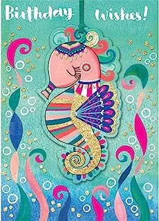 Rachel Ellen Happy Birthday Seahorse Marigold Card