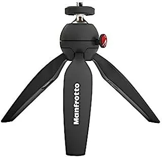 Manfrotto MTPIXIMII-B, PIXI Mini Tripod with Handgrip for Compact System Cameras, Made in Italy, for DSLR, Mirrorless, Video, Compact Size, Technopolymer and Aluminium, Black