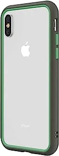 RhinoShield CrashGuard NX Bumper Case for iPhone X/XS with Frame and Rim, Graphite/Fern Green