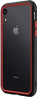 RhinoShield CrashGuard NX Bumper Case for iPhone XR with Frame and Rim, Black/Red
