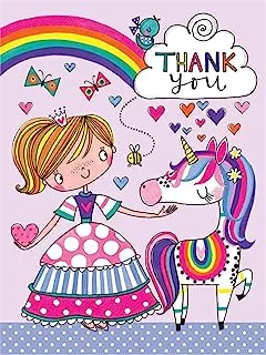 Rachel Ellen Princess & Unicorn Thank You Greeting Card