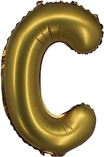The Balloon Factory Letter C Foil Balloon, No Helium, 16-Inch Size, Gold