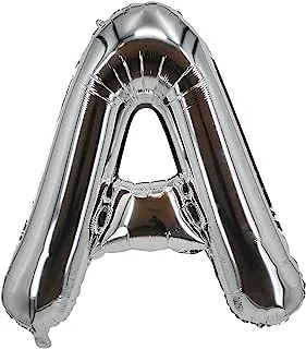 The Balloon Factory Letter A Foil Balloon, No Helium, 16-Inch Size, Silver
