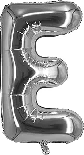 The Balloon Factory Letter E Foil Balloon, No Helium, 16-Inch Size, Silver