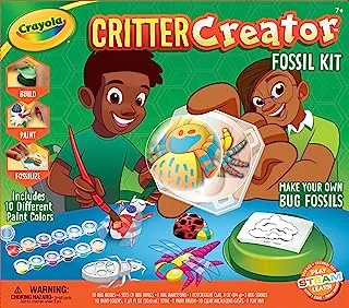 Crayola Metallic Clay Art Kit with Paints, Fossil Molds, Gift for Kids, Ages 7, 8, 9, 10