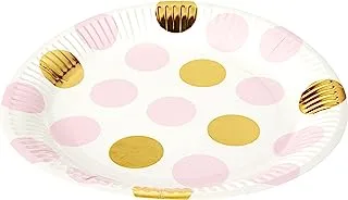 Luck Neviti Pattern Works - Plate Dots, Pink, Pack of 8