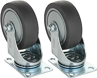 BMB Tools TPR Medium Heavy Duty Caster 2 Piece 5 Inch- Swivel - Plate| Industrial & Scientific|Material Handling Products|Rubber Caster| Wheel