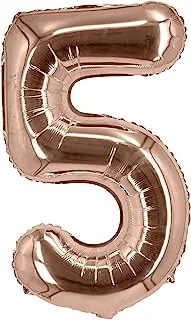 The Balloon Factory No Helium Number 5 Foil Balloon, 16-Inch Size, Rose Gold