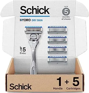 Schick Hydro Dry Skin Razor — Razor for Men with Dry Skin with 5 Razor Blades (Packaging/Color May Vary)