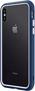 جراب ممتص للصدمات من RhinoShield CrashGuard NX لهاتف iPhone X / XS بإطار وإطار ، أزرق ملكي / أبيض