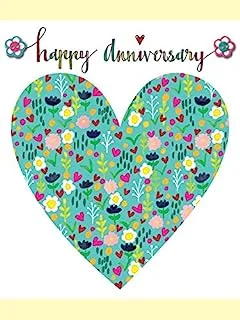 Rachel Ellen Floral Heart Happy Anniversary Card