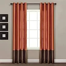 Lush Decor Color Block Prima Window Curtains Panel Set for Living, Dining Room, Bedroom (Pair), 54 x 84-inch, 84