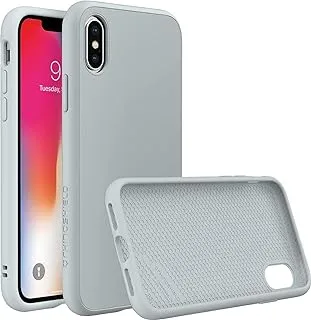 RhinoShield SolidSuit Protective Phone Case for iPhone X, Classic Cloud Gray/Gray