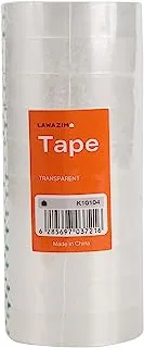 Lawazim Transparent Office Tape 10 Piece 30m | Clear Desk Refillable Tape Dispenser Refill Rolls | Glossy Gift Wrapping Tape | Engineered for Home Office School Use