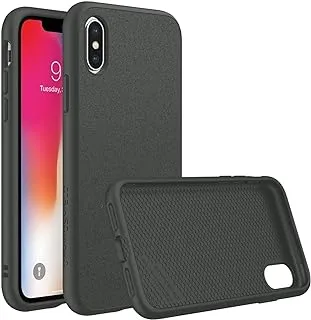 RhinoShield SolidSuit Protective Phone Case for iPhone X, Microfiber/Graphite