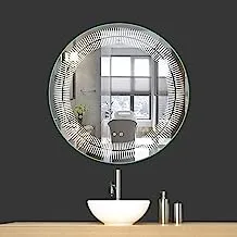 مرآة دائرية مع اضاءة LED من الخزف السعودي SY19102-A5، مقاس 70 سم