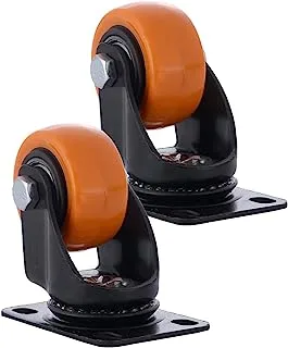 BMB Tools Orange PVC Medium Duty Ball Bearing Caster 2 Piece 50mm- Swivel - Plate| Industrial & Scientific|Material Handling Products|Rubber Caster| Wheel