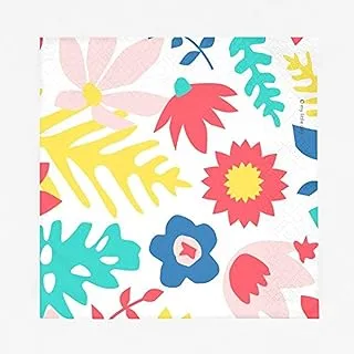 My Little Day Tropical Flowers Paper Napkins 20-Pack, Multicolor
