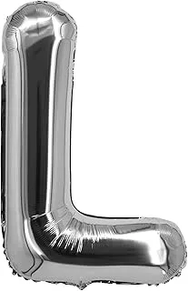 The Balloon Factory Letter L Foil Balloon, No Helium, 16-Inch Size, Silver