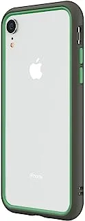 RhinoShield CrashGuard NX Bumper Case لجهاز iPhone XR بإطار وإطار ، جرافيت / أخضر فيرن