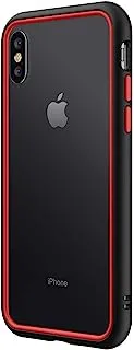 RhinoShield CrashGuard NX Bumper Case for iPhone X/XS with Frame and Rim, Black/Red