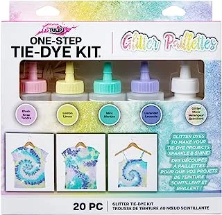 Tulip One-Step Tie-Dye Kit Easy Techniques for Sparkly Designs on Clothes, Shirts, Shoes, Pastel Dye Colors DIY Activity & Gift Idea, Glitter