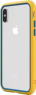 RhinoShield CrashGuard NX Bumper Case for iPhone X/XS with Frame and Rim, Yellow/Azure Blue