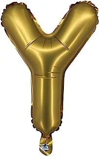 The Balloon Factory Letter Y Foil Balloon, No Helium, 16-Inch Size, Gold