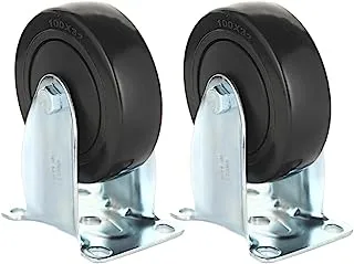 BMB Tools Black PVC Medium Duty Caster 2 Piece 3 Inch - Rigid - Plate | Industrial & Scientific|Material Handling Products|Rubber Caster| Wheel