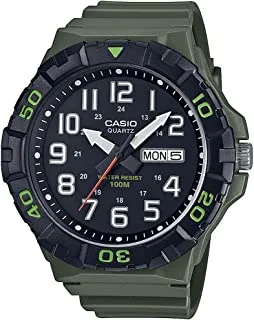 Casio Men Watch Analog Black Dial Resin Band MRW-210H-3AVDF., Green