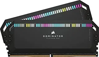 CORSAIR DOMINATOR PLATINUM RGB DDR5 RAM 32GB (2x16GB) 6400MHz CL32 Intel XMP iCUE ذاكرة كمبيوتر متوافقة - أسود (CMT32GX5M2B6400C32)