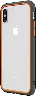 RhinoShield CrashGuard NX Bumper Case for iPhone X/XS with Frame and Rim, Graphite/Orange