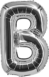 The Balloon Factory Letter B Foil Balloon, No Helium, 16-Inch Size, Silver