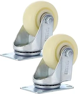 BMB TOOLS White PP Medium Duty Caster Double Ball Bearing 2 Piece 100mm - Swivel - Plate| Industrial & Scientific|Material Handling Products|Rubber Caster| Wheel
