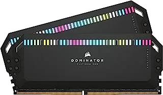 CORSAIR DOMINATOR PLATINUM RGB DDR5 RAM 32GB (2x16GB) 6000MHz CL36 Intel XMP iCUE ذاكرة كمبيوتر متوافقة - أسود (CMT32GX5M2X6000C36)