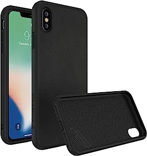 RhinoShield SolidSuit Protective Phone Case for iPhone XS Max, Leather/Black