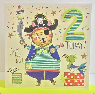 Rachel Ellen Pirate Bear 2nd Birthday Card for Children