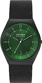 Skagen Men's Grenen Three-Hand Date Watch with Steel Mesh or Leather Band