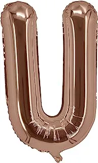 The Balloon Factory U-Shaped Foil Balloon, No Helium, 16-Inch Size, Rose Gold