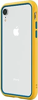 RhinoShield CrashGuard NX Bumper Case for iPhone XR with Frame and Rim, Yellow/Azure Blue