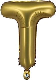 The Balloon Factory Letter T Foil Balloon, No Helium, 16-Inch Size, Gold