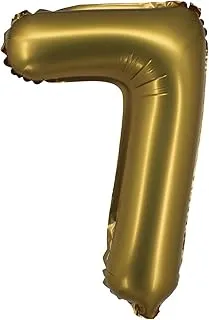 The Balloon Factory No Helium Number 7 Foil Balloon, 16-Inch Size, Gold