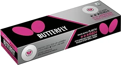 Butterfly R40+ Table Tennis Balls - 40mm White Ping Pong Ball - ITTF Certified Professional Table Tennis Ball- Poly Table Tennis Ball - 3 Pack or 12 Pack