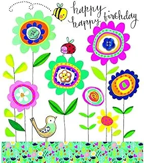 Rachel Ellen Flowers Ladybird Bee Happy Birthday Card
