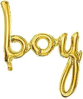 Party Deco Boy Banner Foil Balloon, Gold, One Size