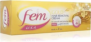 Fem U.S.A. Hair Removal Cream For Smooth and Glowing Skin, Gold, 110g