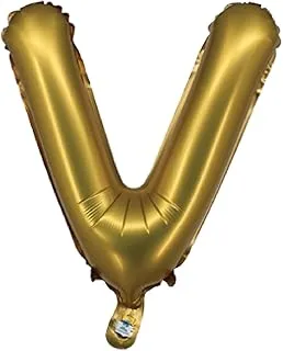 The Balloon Factory V-Shaped Foil Balloon, No Helium, 16-Inch Size, Gold